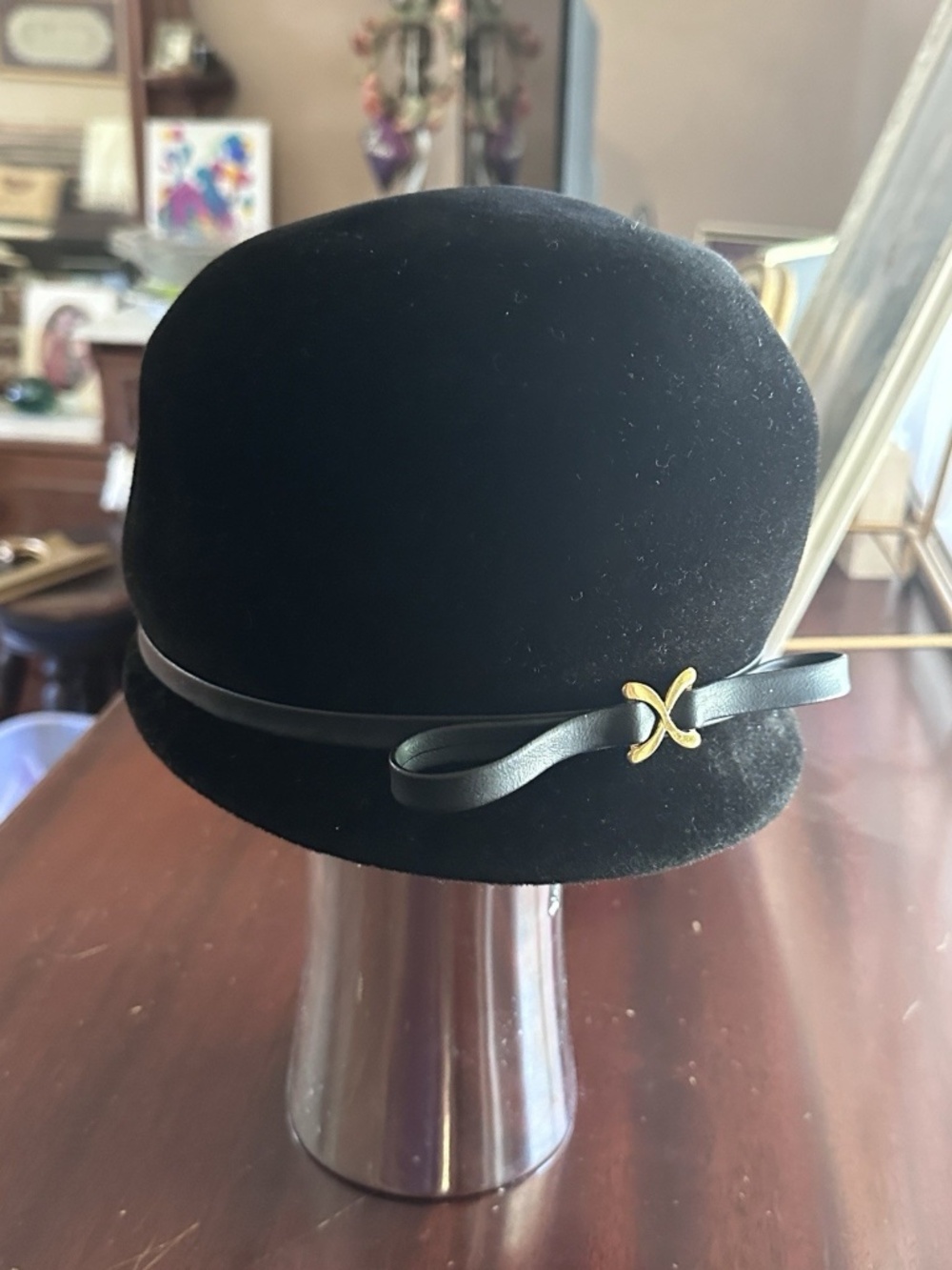 Vintage Fur Black Cloche Hat